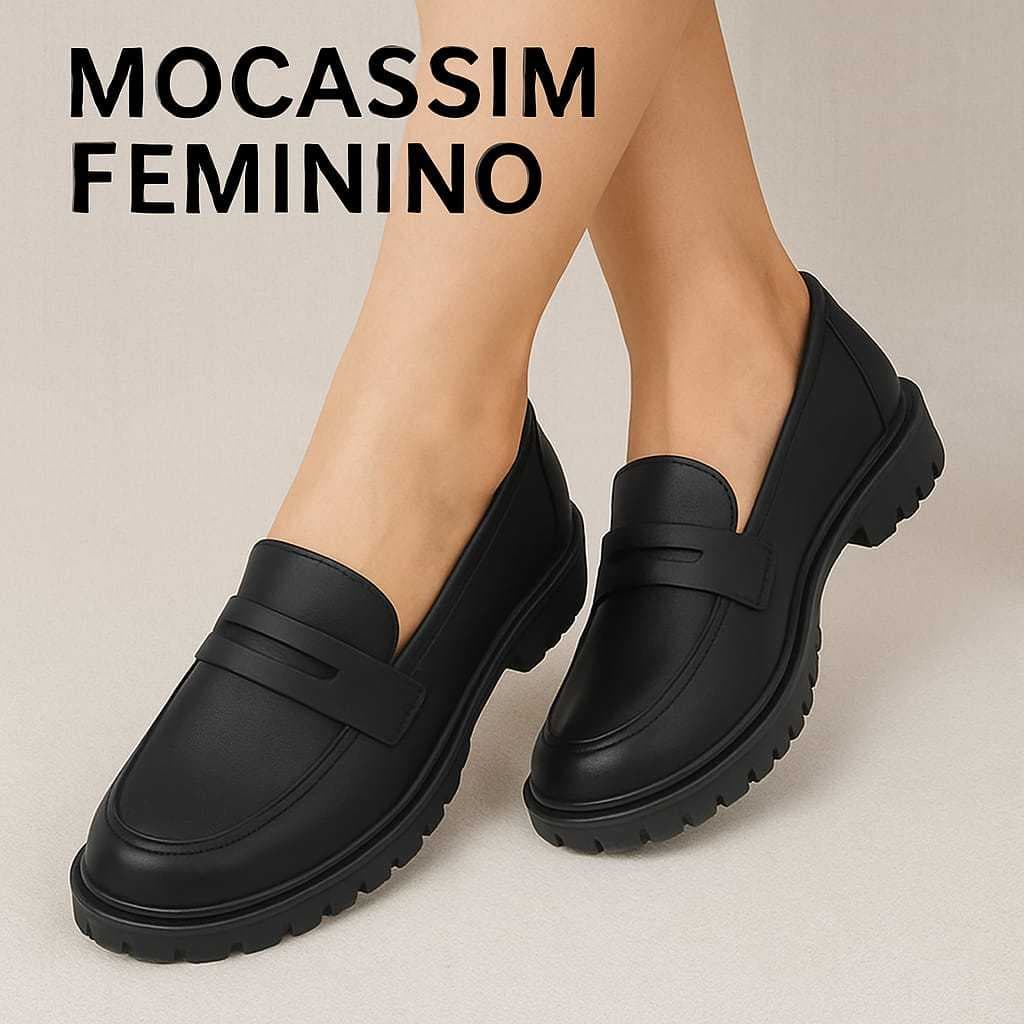 Mocassim Feminino Casual Confortável, Antiderrapante Leve do 33 ao 40 Sapato para Trabalho e Passeio
