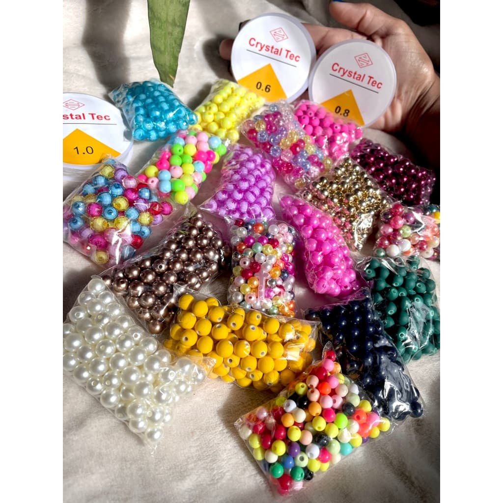 Kit 1000 Miçangas Mix Para Pulseiras Com Rolo De 10 Metros De Fio de Silicone