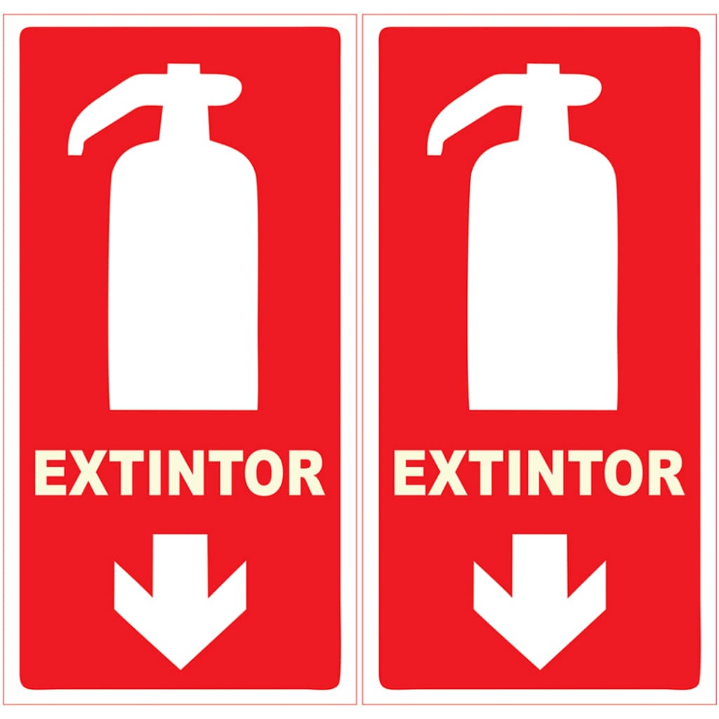 KIT 2 placas EXTINTOR 10X20 Fotoluminescente PVC