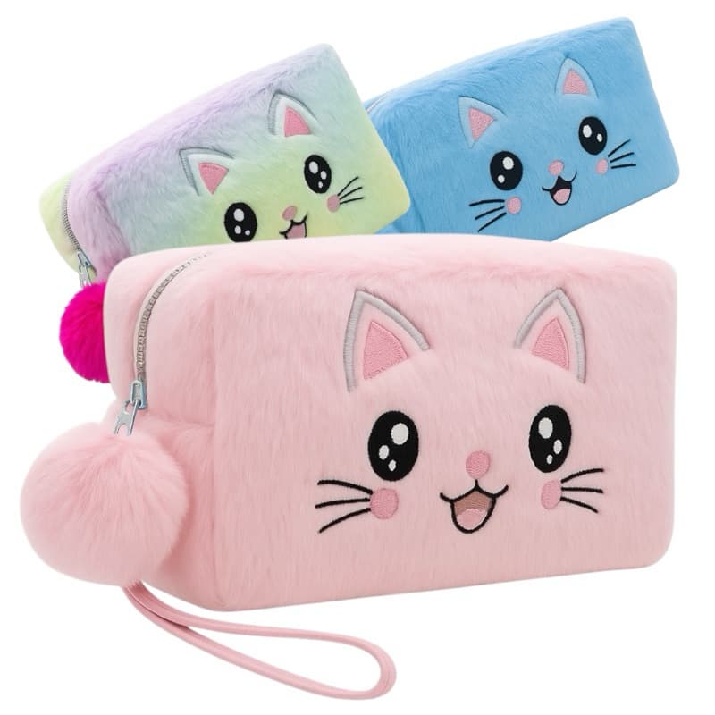 Estojo Escolar Box Organizador Feminino Masculino Personalizado Gatinho Grande Capacidade Necessaire Maquiagem Escola