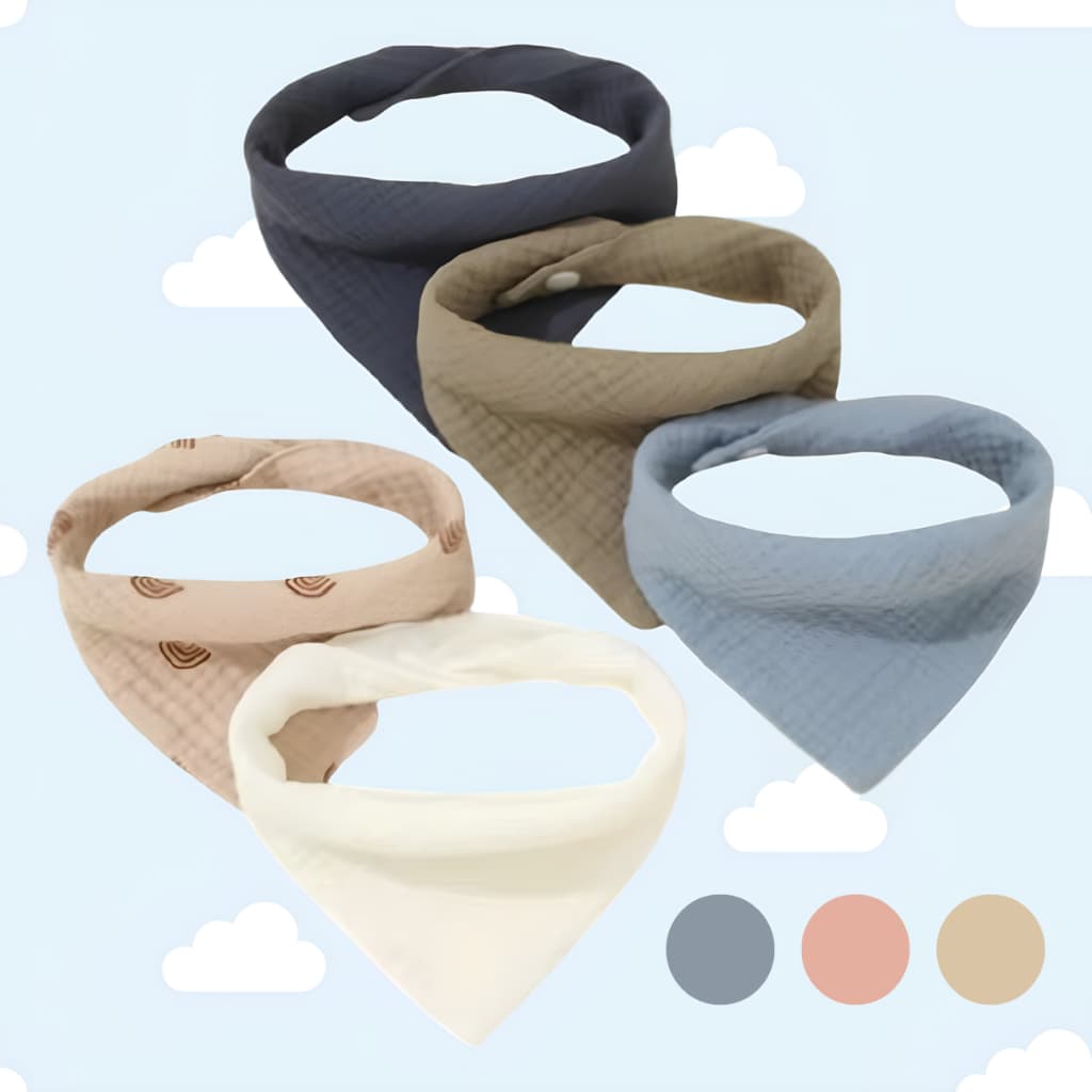 Kit 5 Babador Bandana Bebê Infantil Algodão Casual