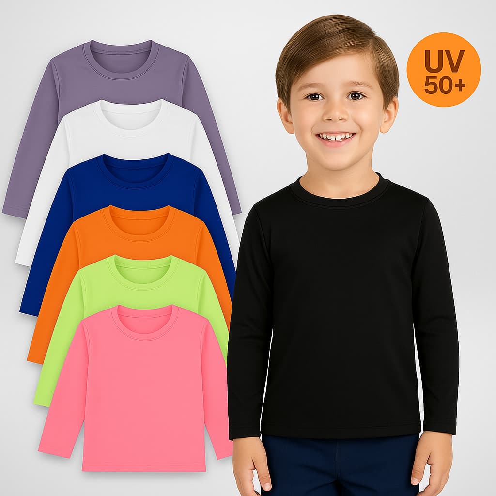 Camisa Térmica UV Proteção Solar Infantil Juvenil - Menino e Menina - Blusa UV