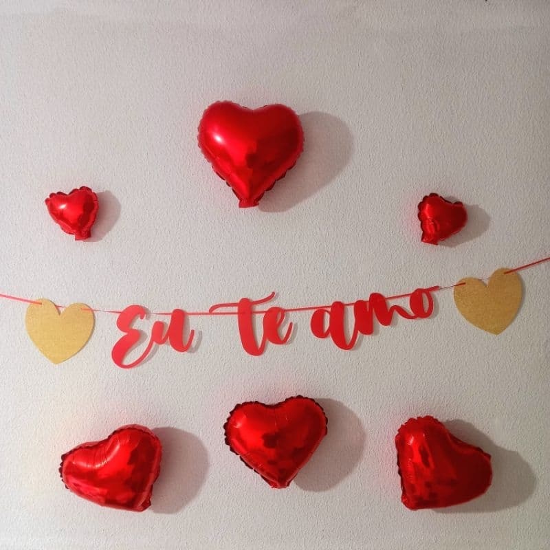 Escrita Eu Te Amo | Varal de Papel Eu Te Amo