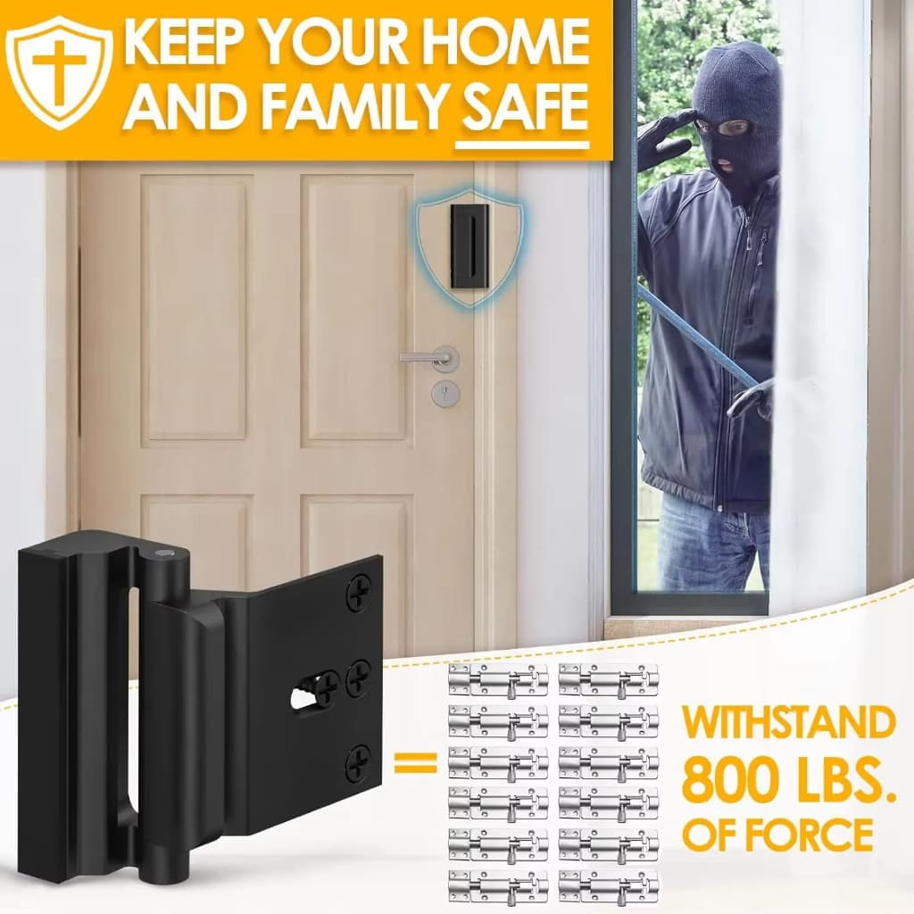 Trava de Porta de Liga de Alumínio Segura, Fechadura de Segurança Anti-Roubo