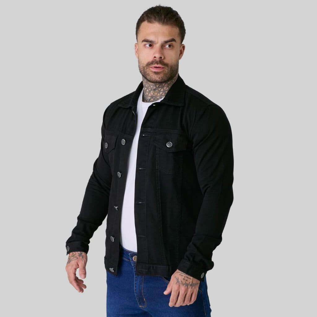 Jaqueta Masculina Preta Plus Size Tam 48 até 54
