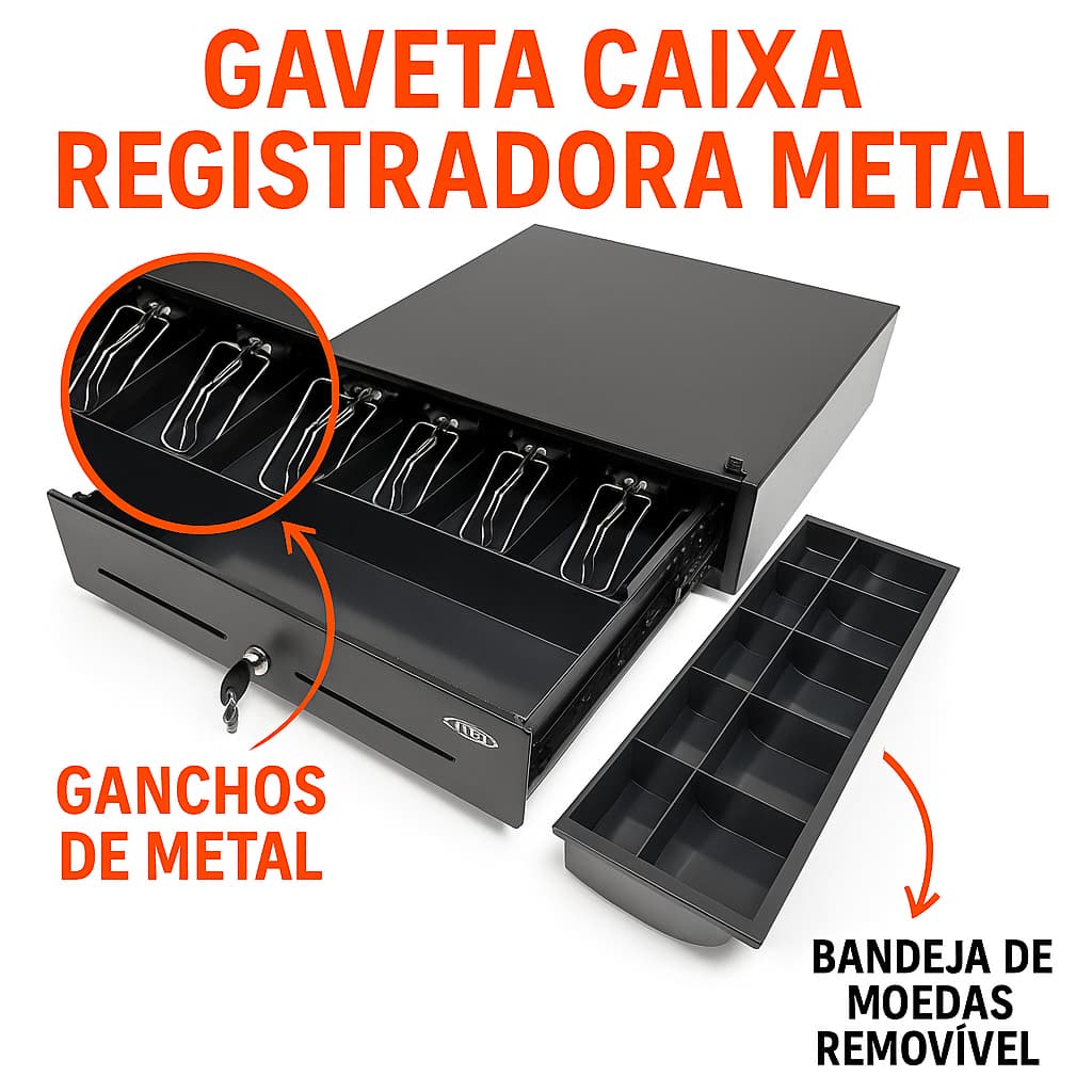 Gaveta Caixa Dinheiro Registradora Em Aço Menno
