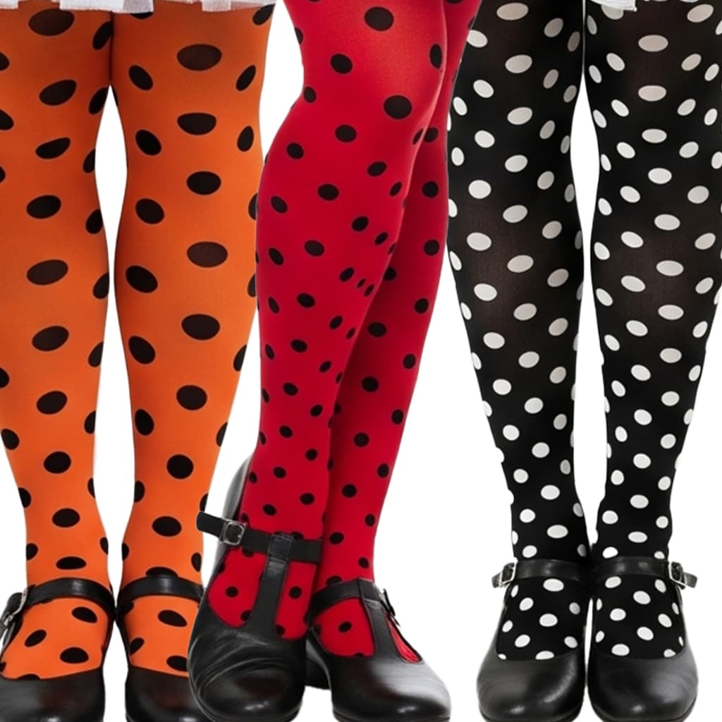 Meia Calça Bolinha 7/8 Fantasia Cosplay Retrô Vintage Ano 60