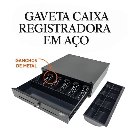 GAVETA DINHEIRO CAIXA REGISTRADORA METAL MENNO