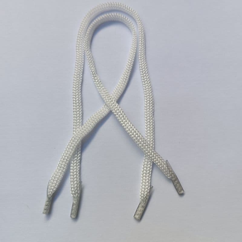 Alça de Nylon para Sacola 6/1 - 35cm com ponteira Transparente Branco -100 Peças