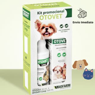 Kit Otovet Remédio Para Ouvido Otite Cães Gatos Biofarm