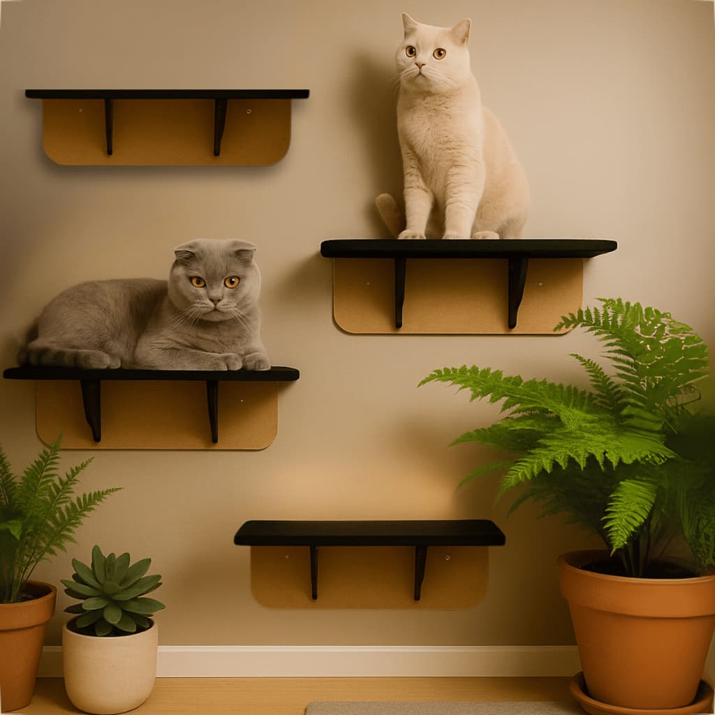 4 Prateleiras Escada Para Gatos mdf 6mm com pano carpete