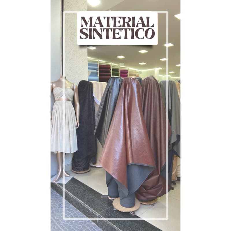 Tecido Material Sintético Fosco Verniz Marrom/Cores 1,50m de Largura