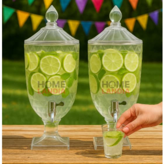 Kit 2 Suqueira Diamond 4,5L em Acrílico Transparente -Xplast