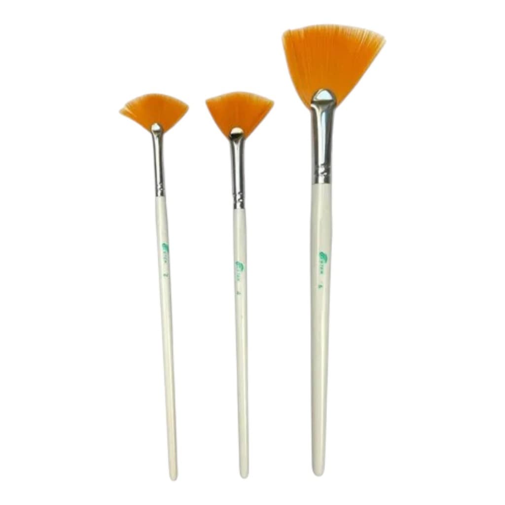 Kit De Pinceis Branco De Seda Estética Clínica Facial Profissional Ácidos Cremes N2, 4 e 6 Estek