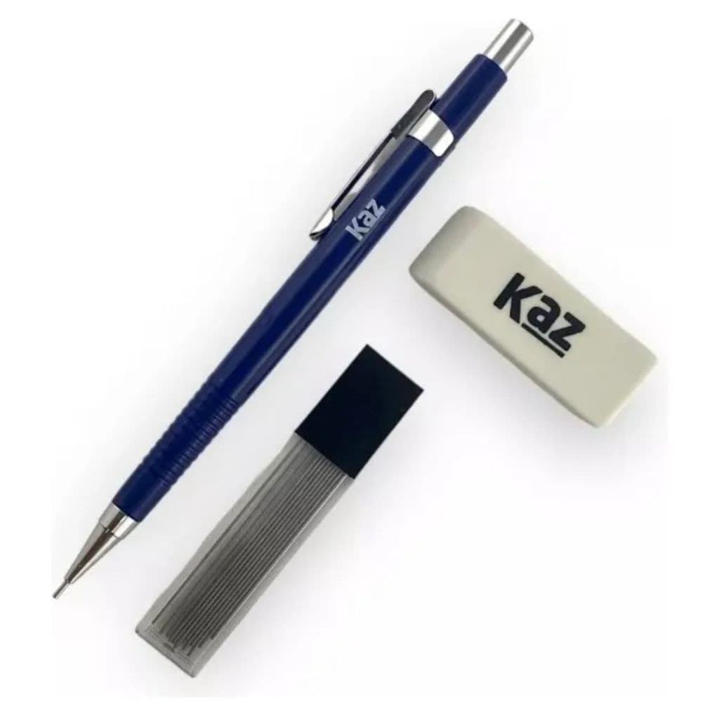 Lapiseira Técnica 0.7mm +12 Minas Grafite +1 Borracha Branca