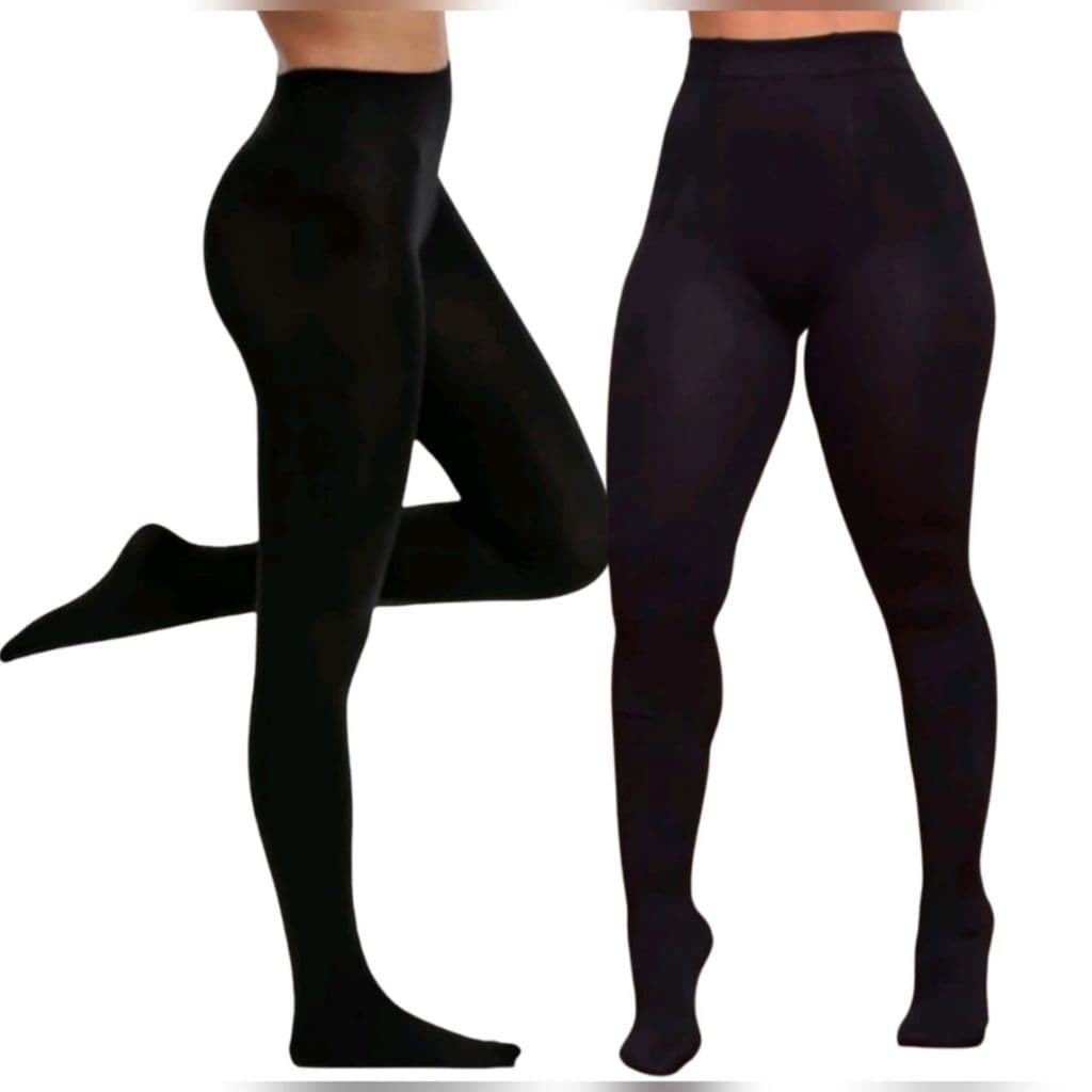 Meia Calça Fio 80 Térmica Flanelada Legging Preta Adulto Feminina com Pé Cintura Alta