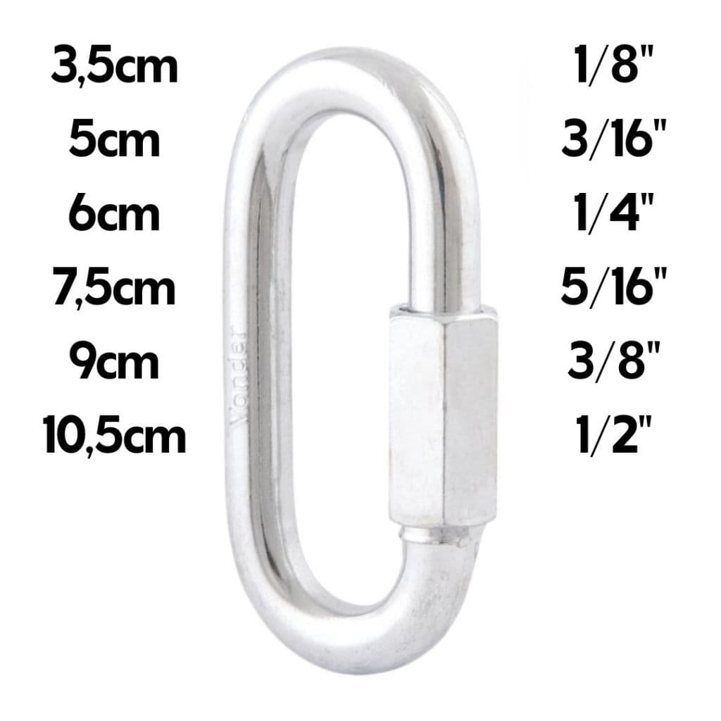 Mosquetão VONDER Reto com Rosca - ESCOLHA TAMANHO E QUANTIDADE