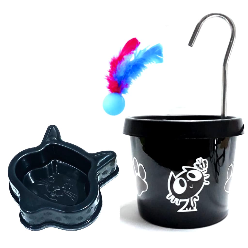 Bebedouro Para Gatos Fonte + Comedouro e Peteca