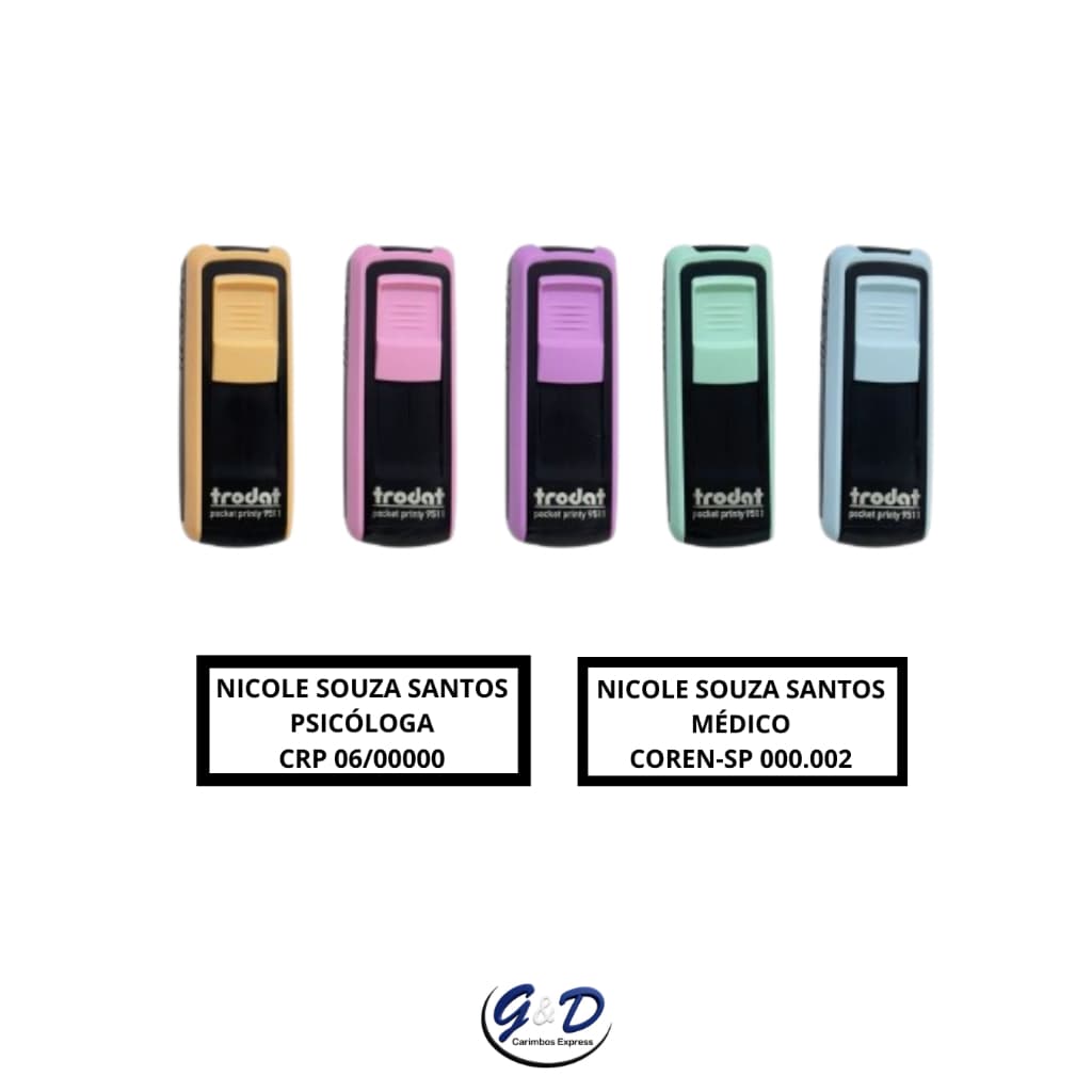 Trodat Pocket Printy 9511 Personalizado Diversas Cores