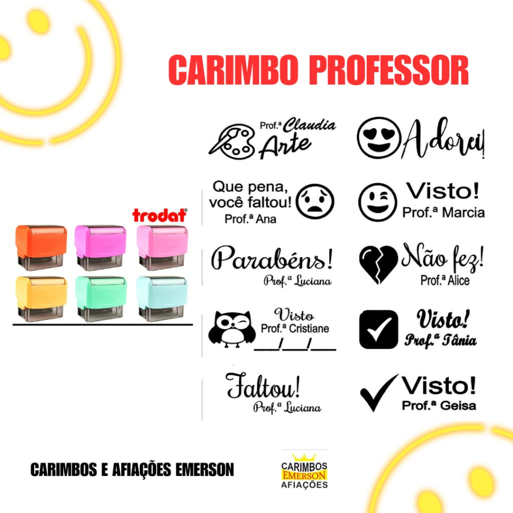 Carimbo Automático Trodat 3911 para Professor - 38mm x 14mm