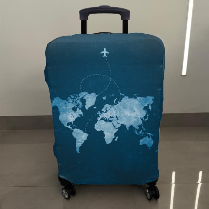 Capa Elástica Protetora De Mala Para Viagem De Mapa