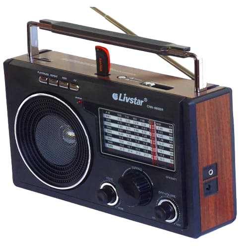Radio Retrô Bluetooth Zona Rural Analógico FM/AM USB 11 Bandas Bivolt 110/220