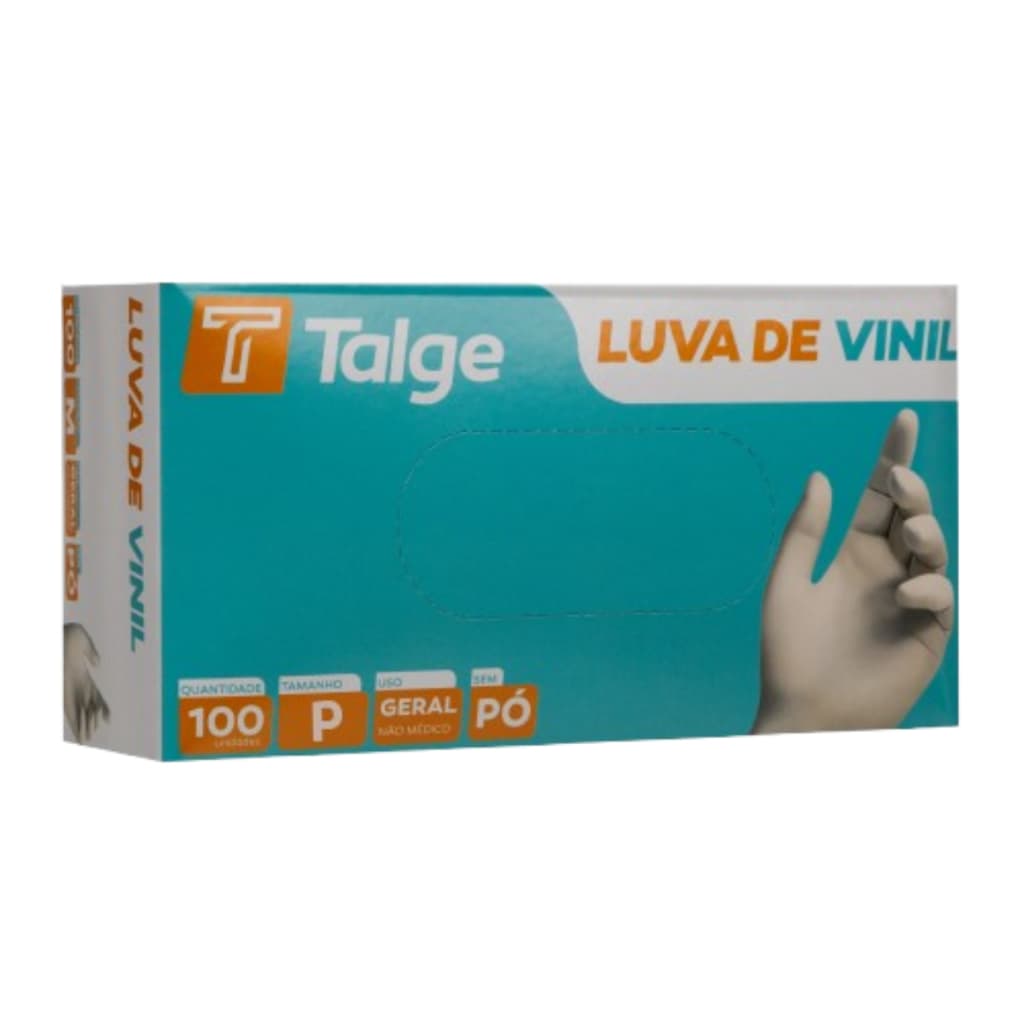 Luva Vinil Sem Pó P M G 100 Unidades