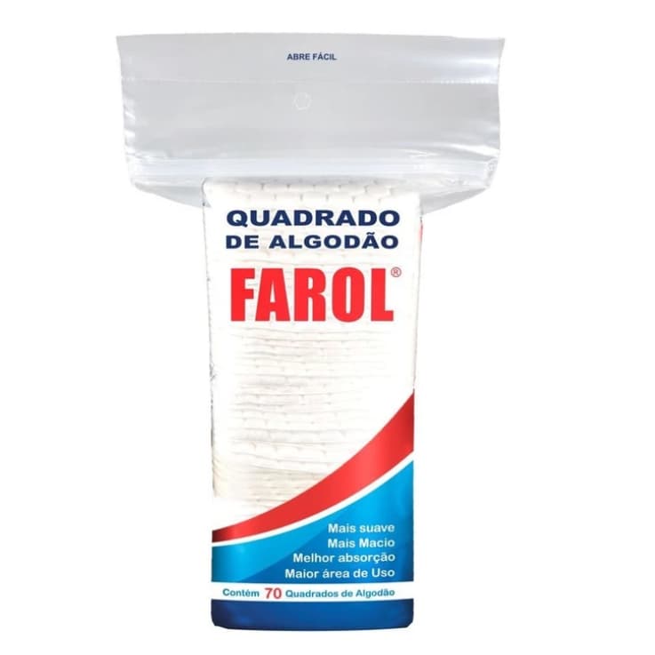 Algodão Quadrado 70UN Farol Hidrófilo