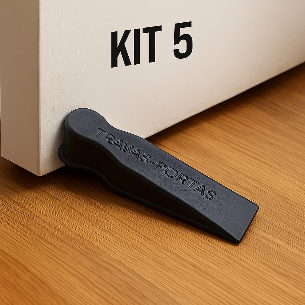 Kit 5 Aparador Prendedor Trava Porta Fixador De Silicone