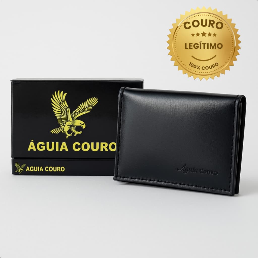 Carteira Slim Masculina 100% Couro Legítimo Águia Couro Original Modelo Exclusivo