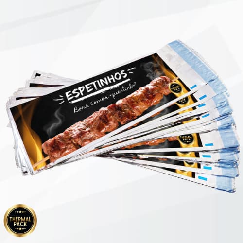 Embalagens/saquinho Termico Para Delivery De Espetinhos Pacotes Com 1.000 Un PRETO.