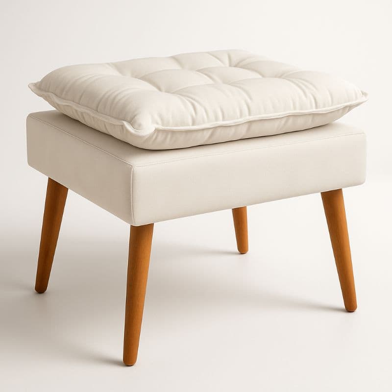 Puff Luxo Banqueta Decorativo Mpalla Pés Palito Sala de Estar Recepção