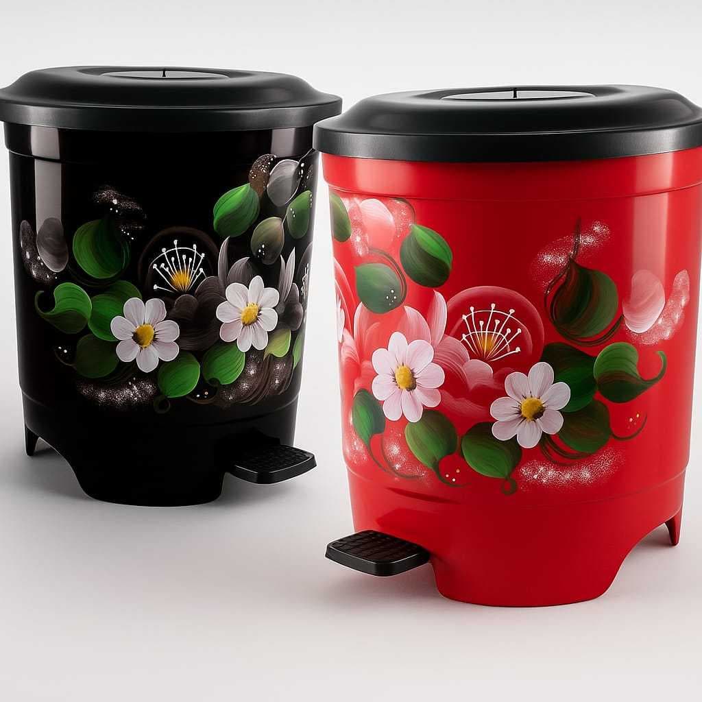 Lixeira Plástica 13 Litros Pintadas a mão