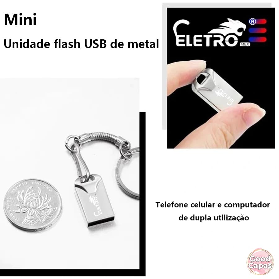 Mini Unidade Flash USB Portátil De Metal De Alta Velocidade 8GB 16GB 32GB Conveniente Para PC Laptop