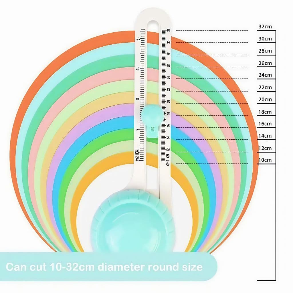 Cortador Circulo 10 a 32 cm/2 a 20cm diâmetro Guilhotina Refiladora Circular 360º