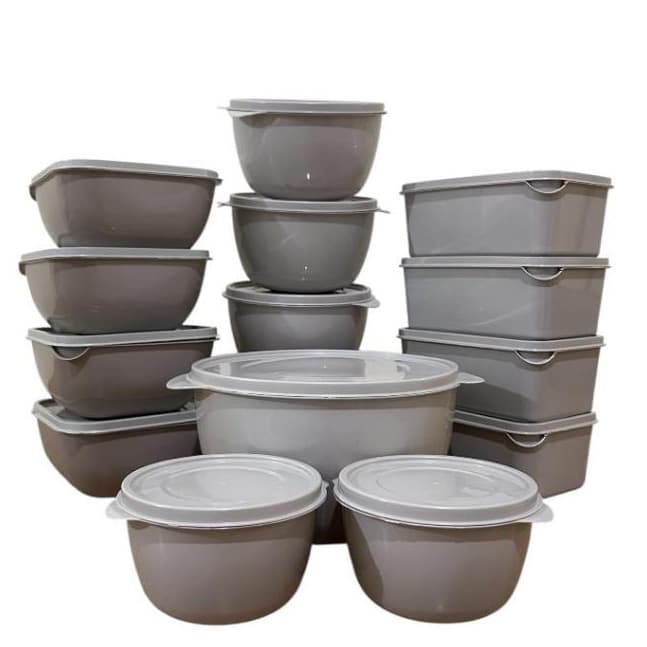 Kit 15 Potes Herméticos de Plástico com Tampa – Empilháveis e Ultra Resistentes para Alimentos