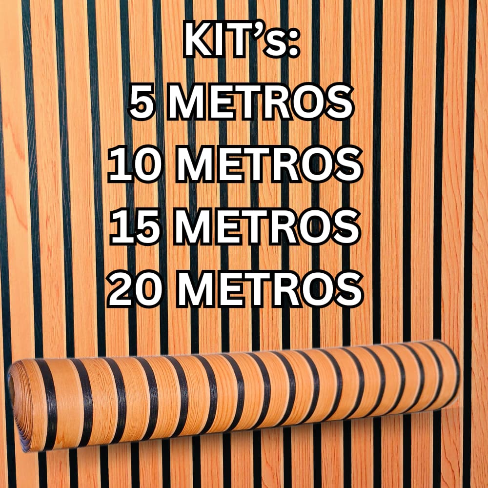 Papel de Parede Madeira 3D Ripado 5 Metros X 45 Cm Adesivo Auto Colante