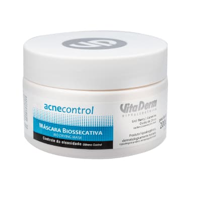 Máscara Facial Biossecativa Acne Control Vita Derm 200g • Pele Oleosa e Acneica • Uso Profissional