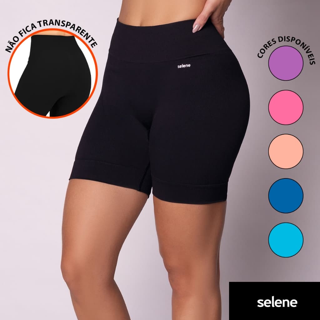Short Selene Poliamida Academia Sem Costura Legging Shorts Resistente Sem Transparência Leg Bermuda Fitness Corrida