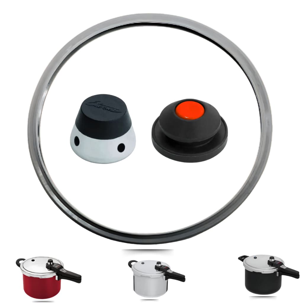 Kit Borracha Peso E Válvula De Segurança Para Panela De Pressão Da Eterna Nigro 3/4,5/6 Litros