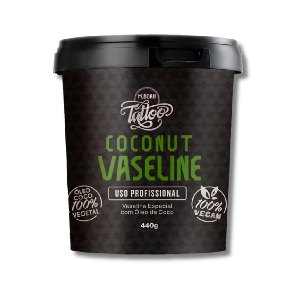 Vaselina Para Tatuagem 100% Vegana Mboah Coconut 440g Tattoo geleia vasilina gel com óleo de coco hidratante