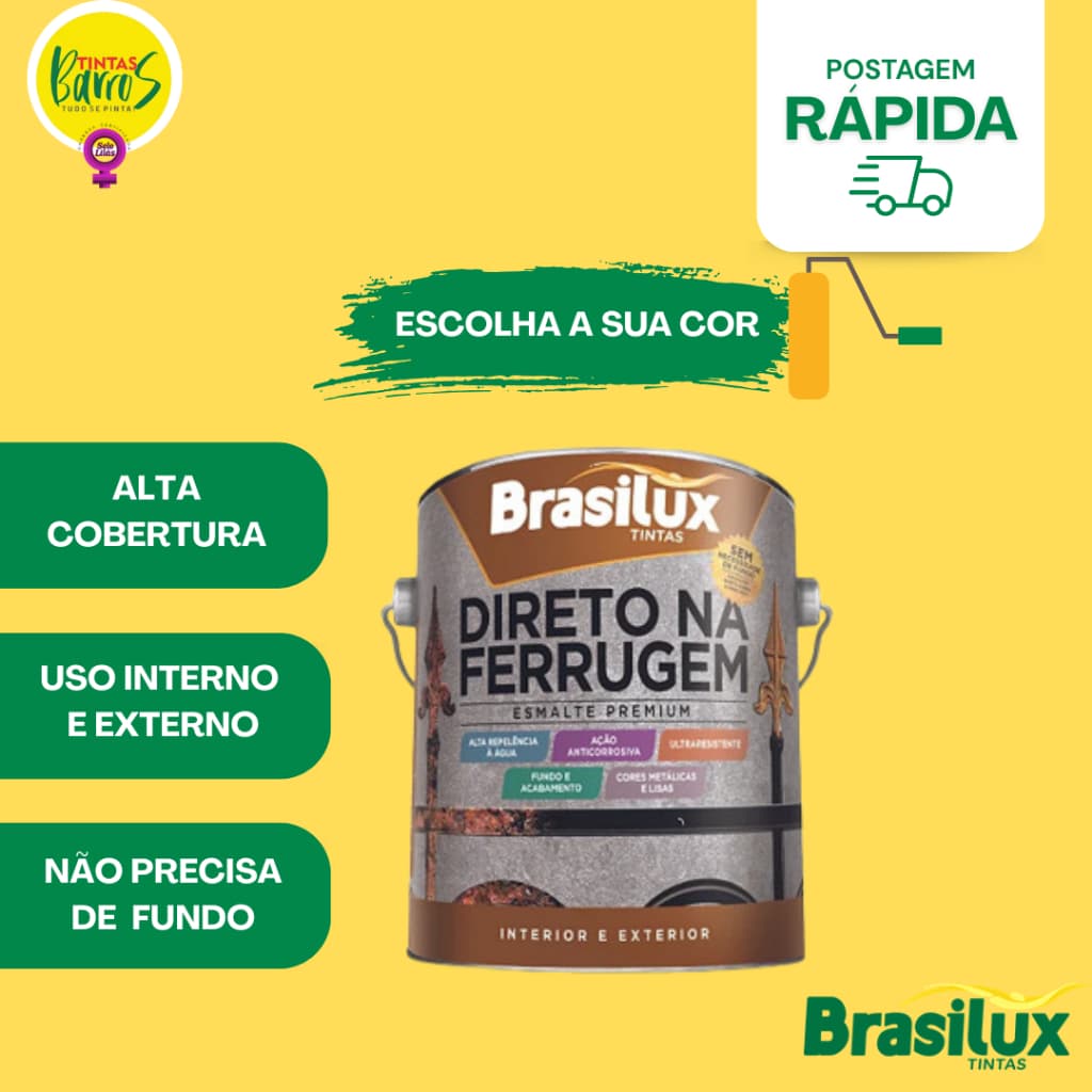 TINTA DIRETO NA FERRUGEM 3,6L BRASILUX