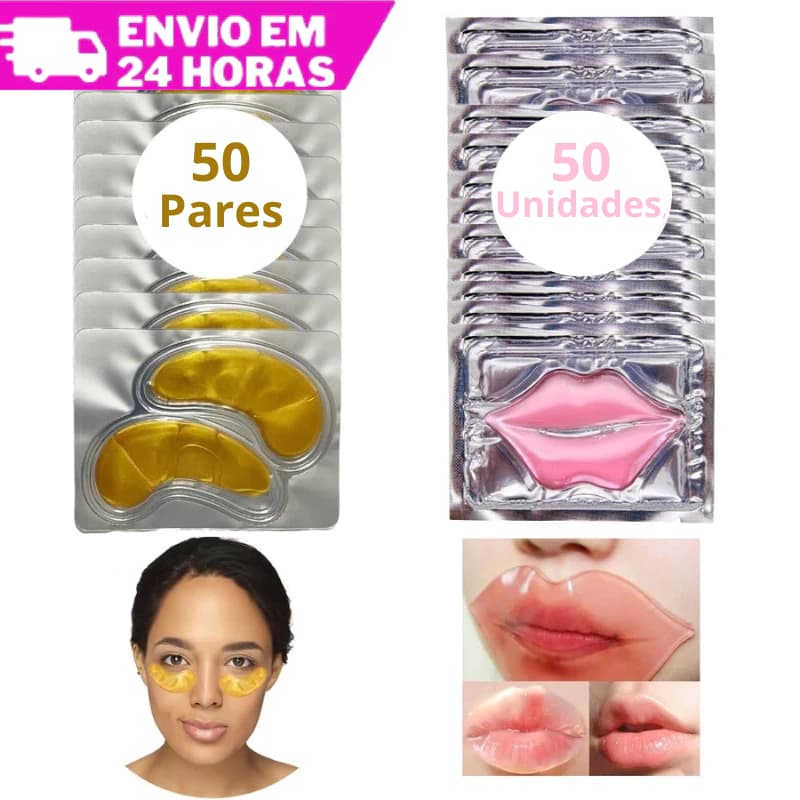 Kit 50 Hidratante Labial E 50 Pares Máscara Para Olhos