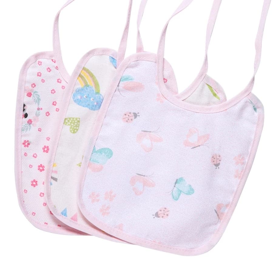 Babador Bebê Impermeável Flanelado Plastificado 100% Algodão Kit 3 Unidades Papi Envio Imediato