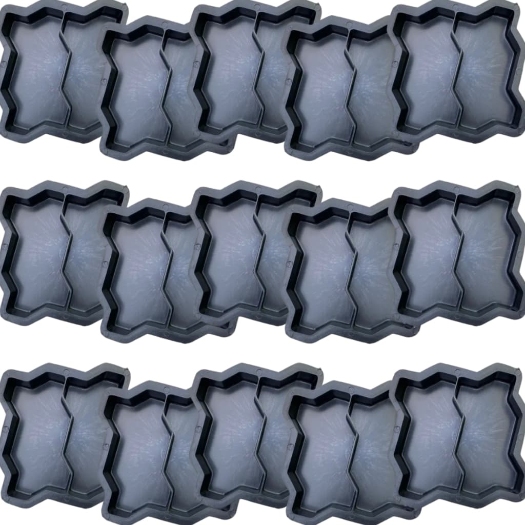 Kit 15 Forma Tijolo 16 Faces Intertravado Concreto p Piso Lajota 24x10x6 Bloquete Rua Estrada