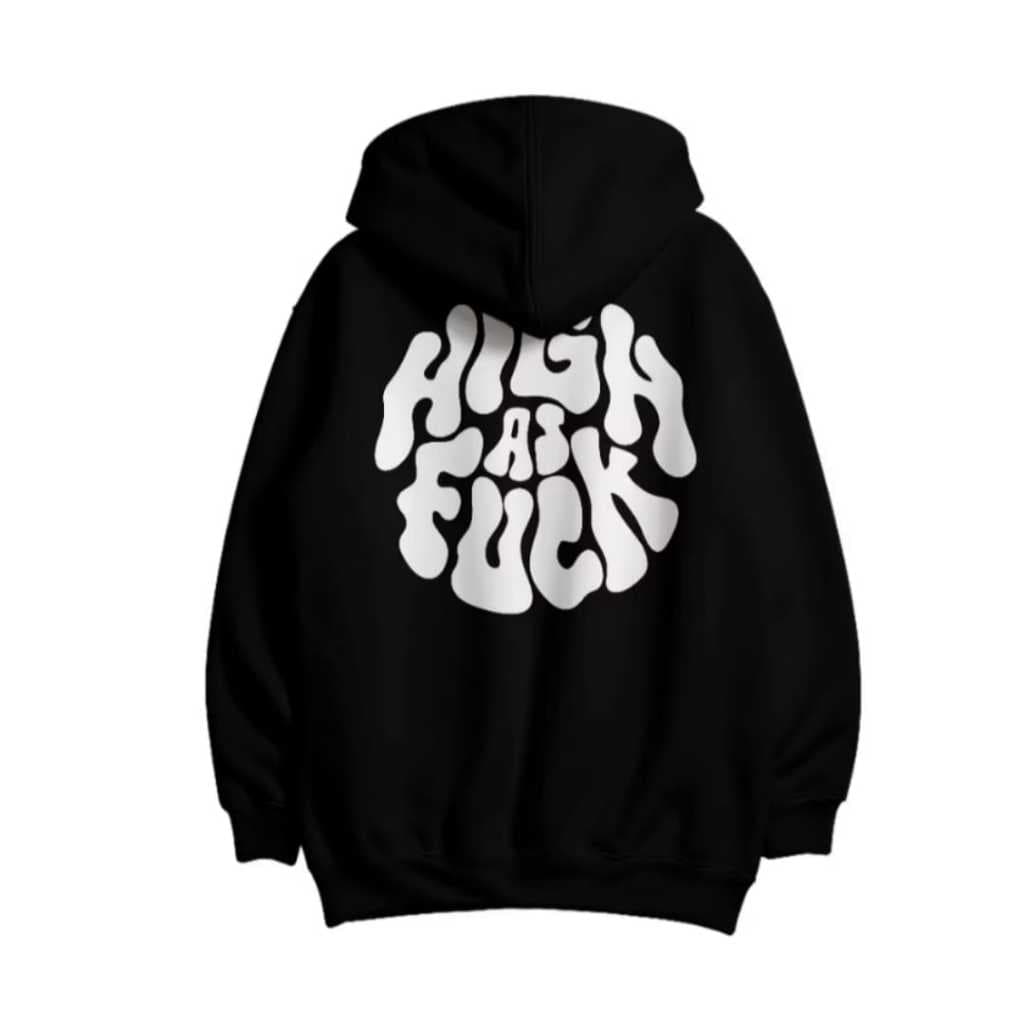 Moletom Canguru Unissex High as Fuck Blusa Frio Com bolso Capuz Casaco Feminino Masculino