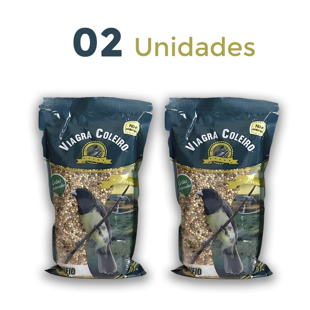 Kit 02 Unidades Viagra Coleiro Papacapim Ração Premium