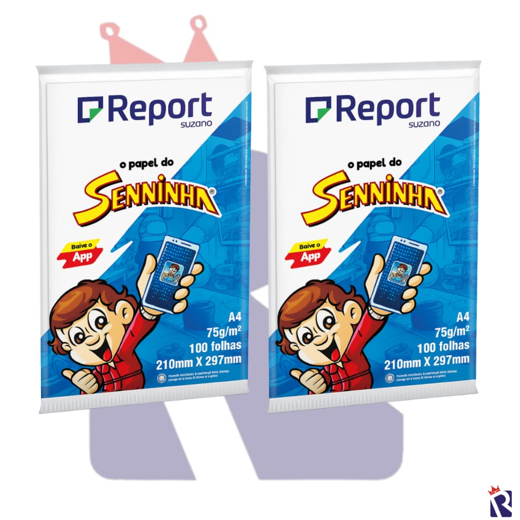 KIT 2 PACOTES PAPEL SULFITE A4 SENINHA REPORT BRANCO 210 x 297 mm - 100 FOLHAS