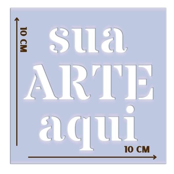 Stencil Personalizado 10x10 Acetato Azul (arte do Cliente)