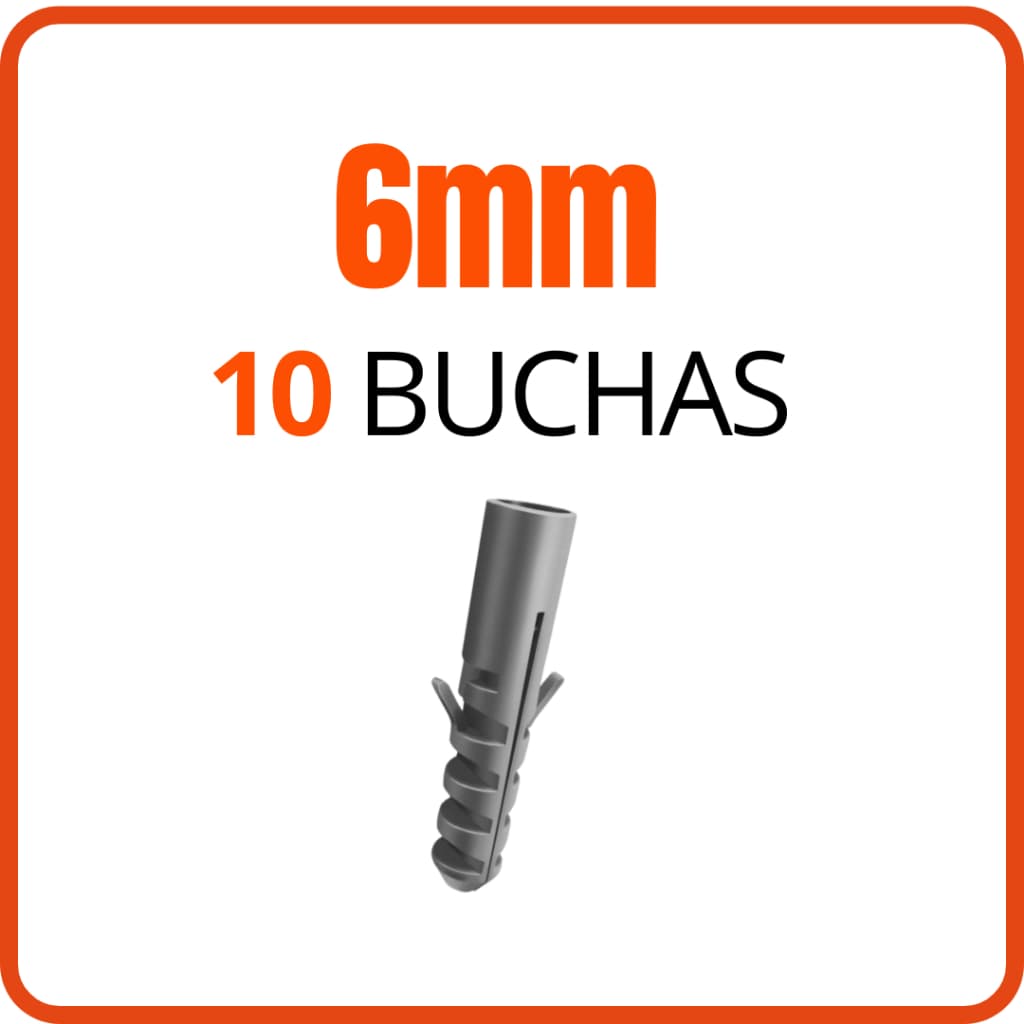 Kit 10 Buchas 6mm para Fixação